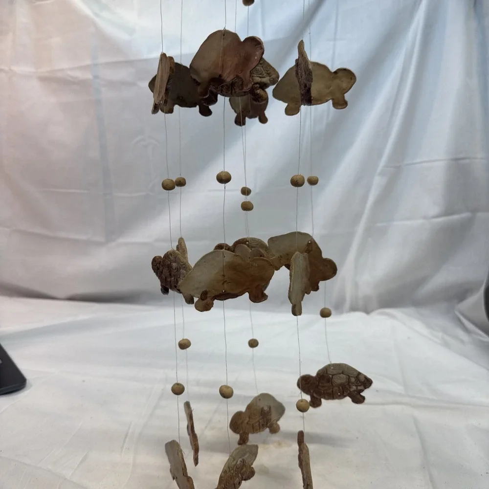 New 24'' Vintage Brown Sea Turtle Animal Wind Chimes Garden Hanging Decor